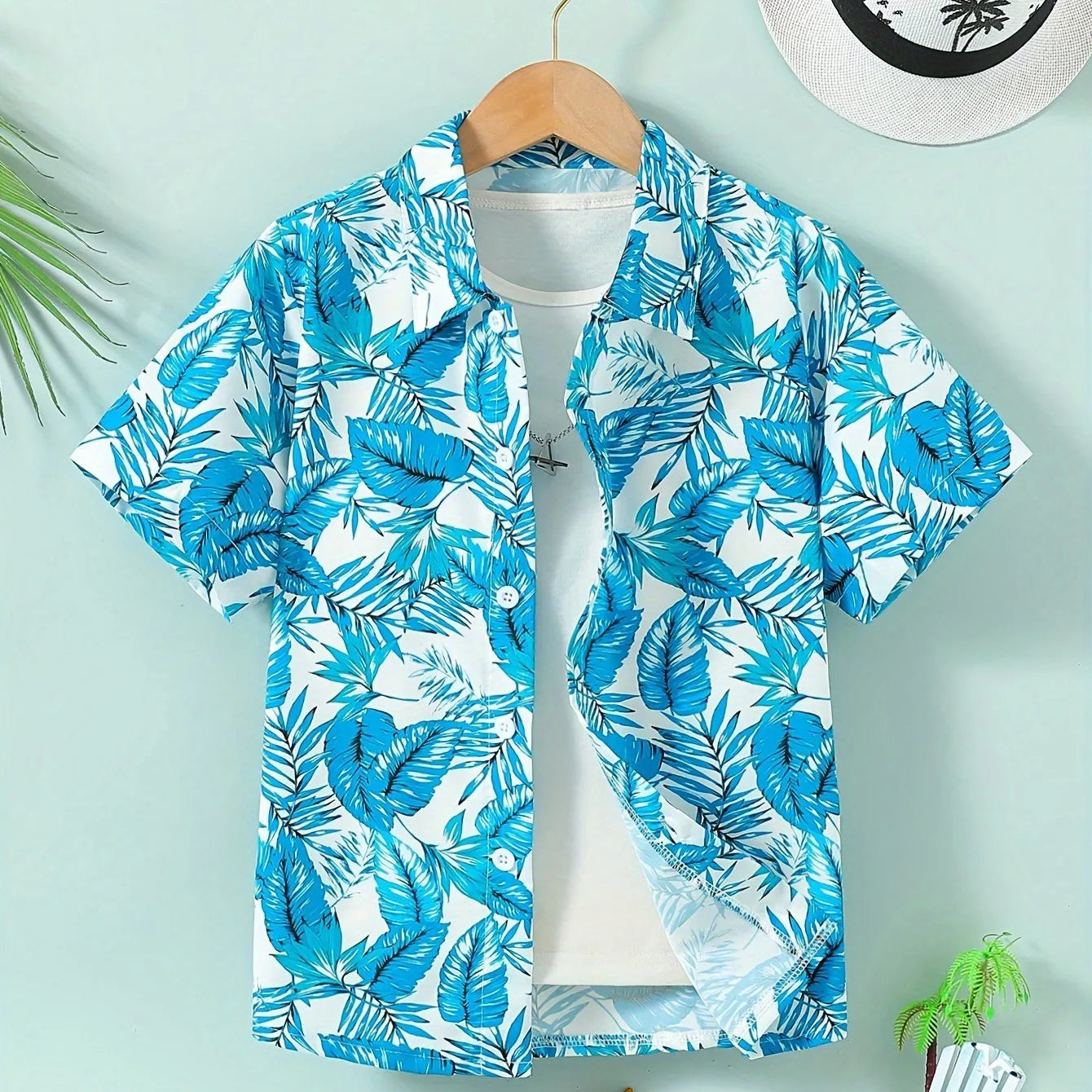 Children Blouse Hawaiian Shirt Boy Hawaii T-Shirt Short Sleeve Tops Summer Casual Lapel Tees Children's Shirt Kids Girls Clothes