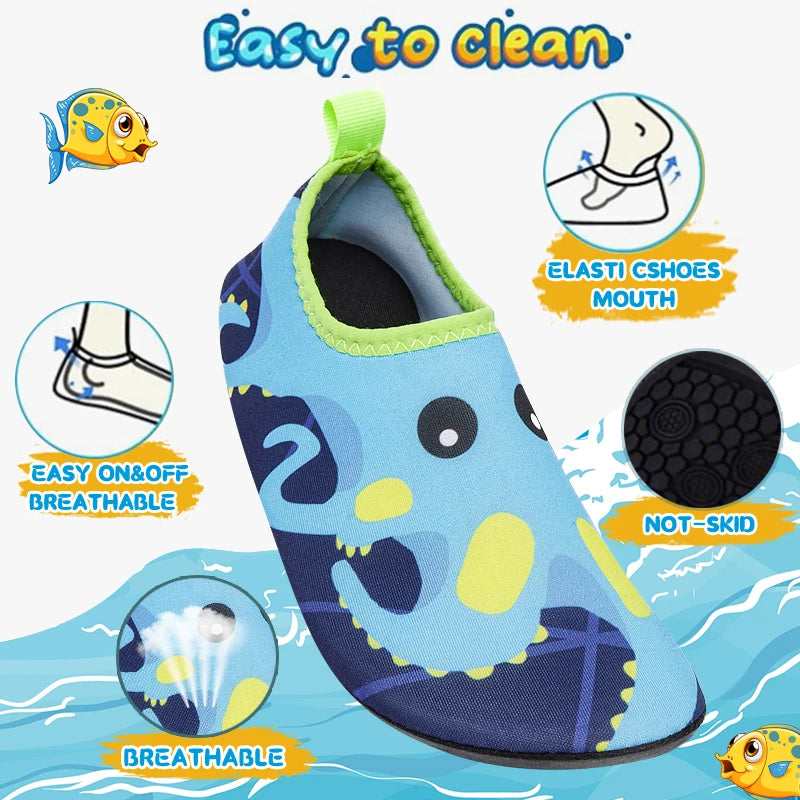 Children Water Beach Shoes Swimming Barefoot Girls Quick-Drying Aqua Shoes Boy Color Light Soft Slipper Snorkeling Swim Socks