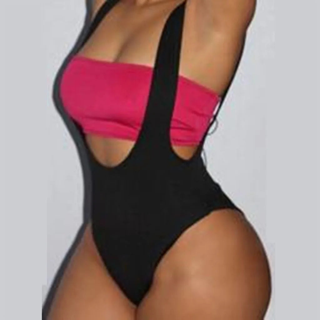 Beach Vacation One-Piece Wrap, Big V-Neck, Backless Thong, A Woman's Sexy Bathing Suit Exercise Women's Wear