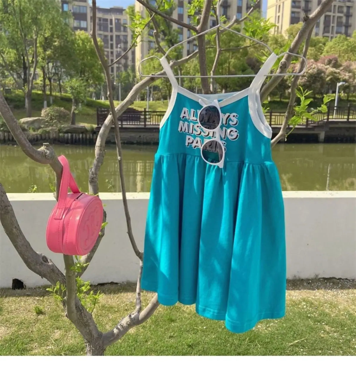 2026 Summer Girls Cute Print One Piece Suspender Dress Casual Design