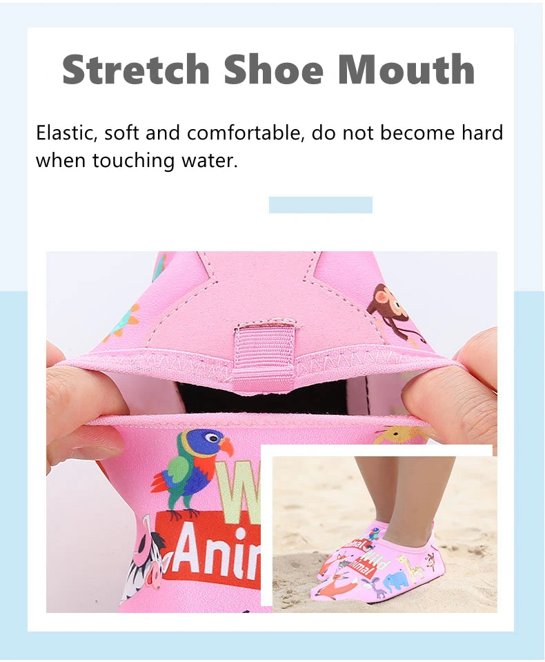 Children Outdoor Water Shoes Barefoot Quick-Dry Aqua Yoga Socks Boys Girls Animal Soft Diving Wading Shoes Beach Swimming Shoes