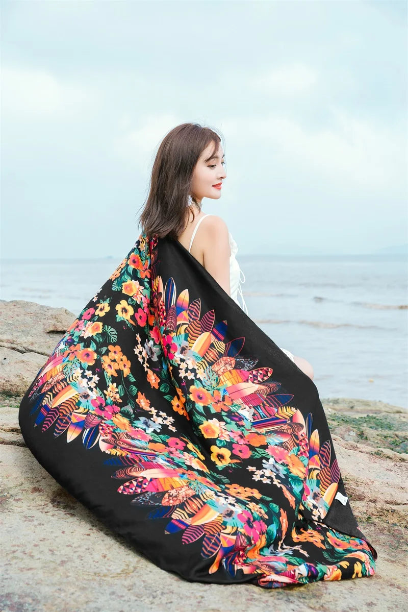 20 Styles 90x180cm Cotton Linen Summer Beach Dress Bikini Cover-ups Sarong Wrap Scarf Women Brazilian Swimsuit Bathing Cover Up