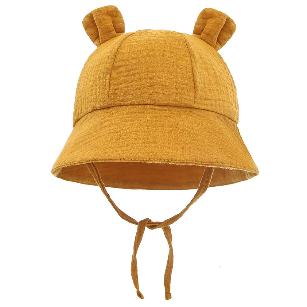 Newborn Boys Girls Bucket Hat Summer Kids Toddler Panama Cap 0 to 12 Months Soft Cotton Baby Sun Hat With Ears Cute Bunny