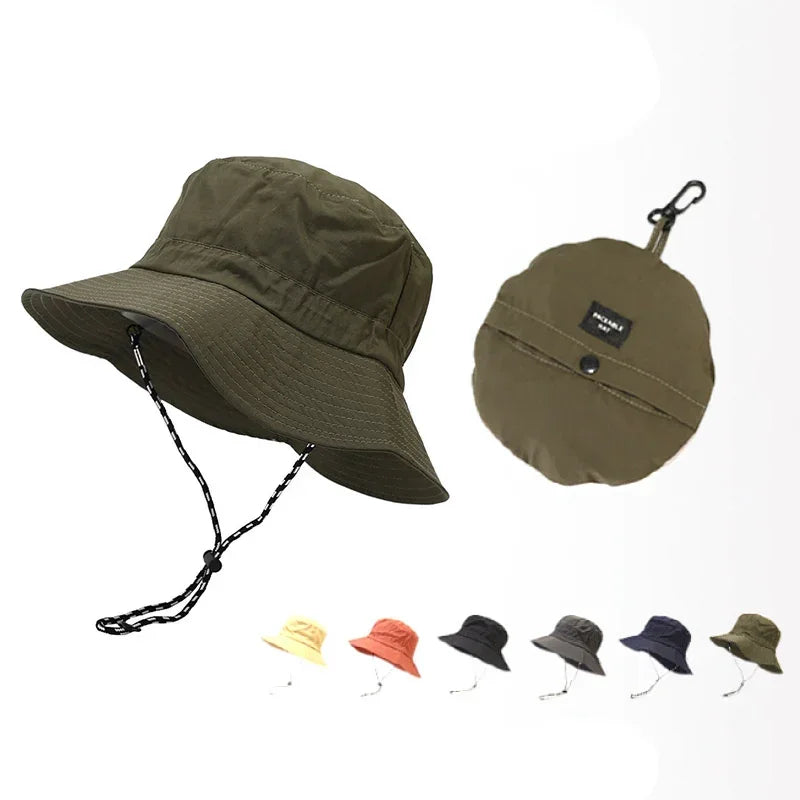 Summer quick-dry outdoor hiking hat for men, foldable and packable, sun protection and shade hat Multifunctional quick-dry visor
