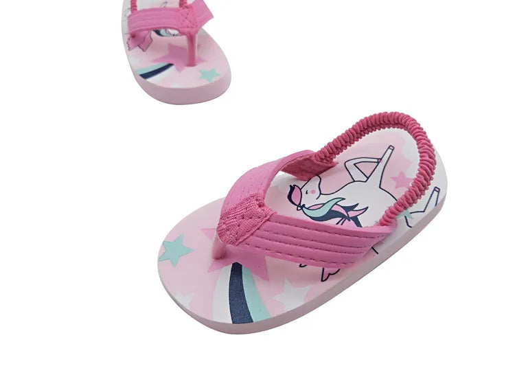 Toddler Flip Flops Shoes Little Kid Sandals with Back Strap Boys Girls Water Shoes for Beach and Pool