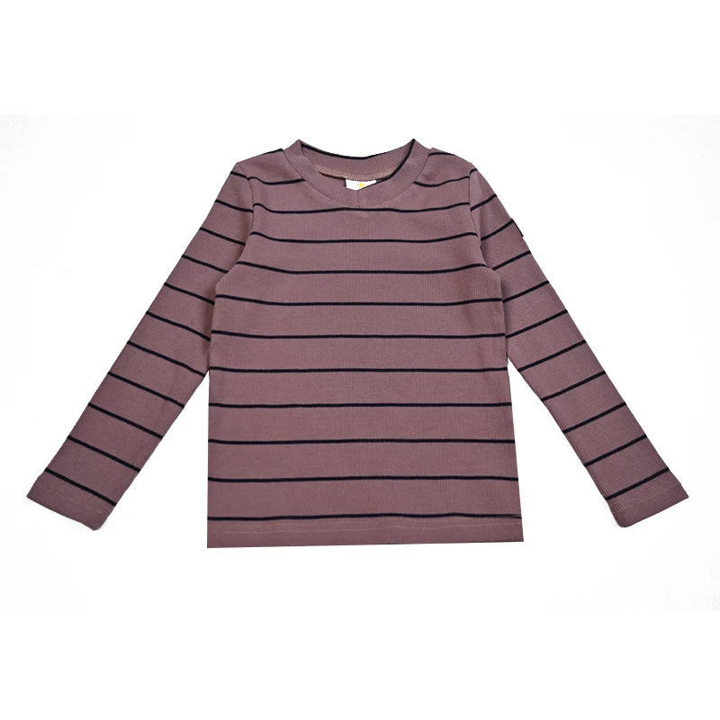 AA-Velour and Striped Layered Set Kids Clothes Sibling Matching Girl Dress Boys Top Baby Romper V Neck Children Family Matching