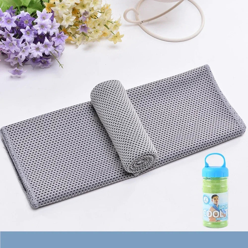 2pc Portable quick-dry Cooling Towels Microfiber Ice Towel Breathable Soft Chilly Towel for Yoga Sport Gym Workout Fitness Towel