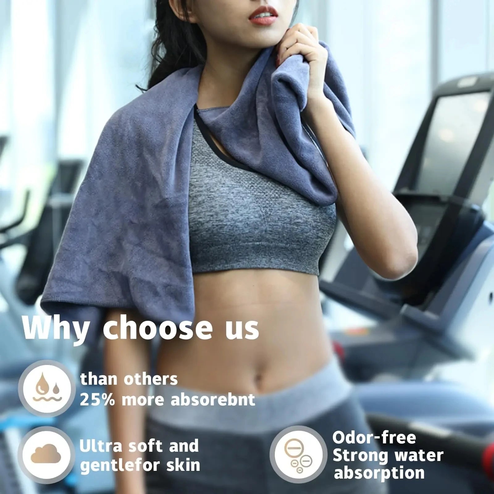 Fitness Quick Dry Towel 42*95cm Microfiber Gym Yoga Training Swimming Tennis Towel Beach Jogging Body Anti-slip Sports Sweat