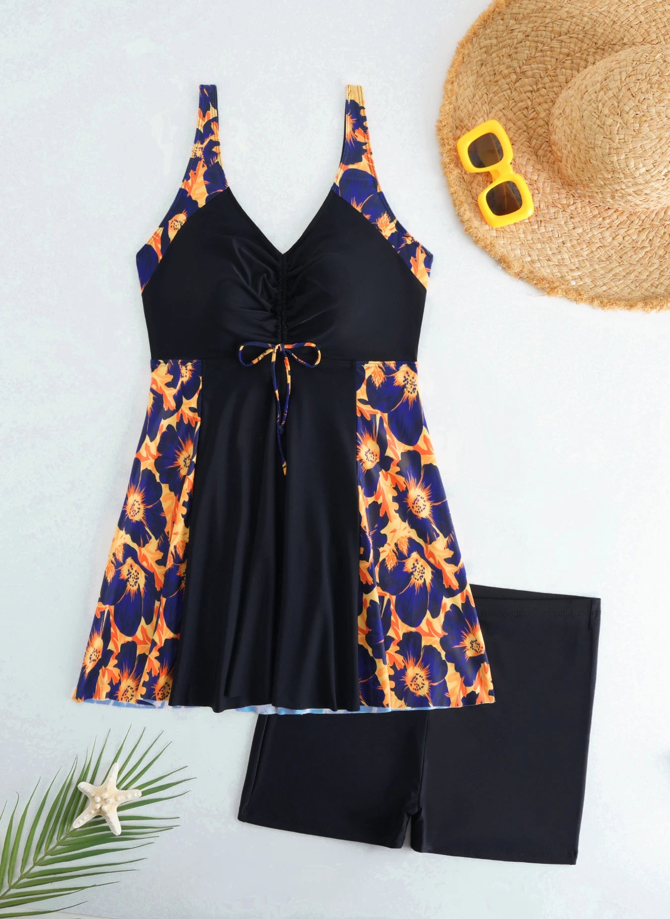 Swimsuit Women Leopard Large Plus Size Tankini 2 Pieces Swimwear Female Bathers Bathing Swimming Swim Suit Beach Dress 5XL