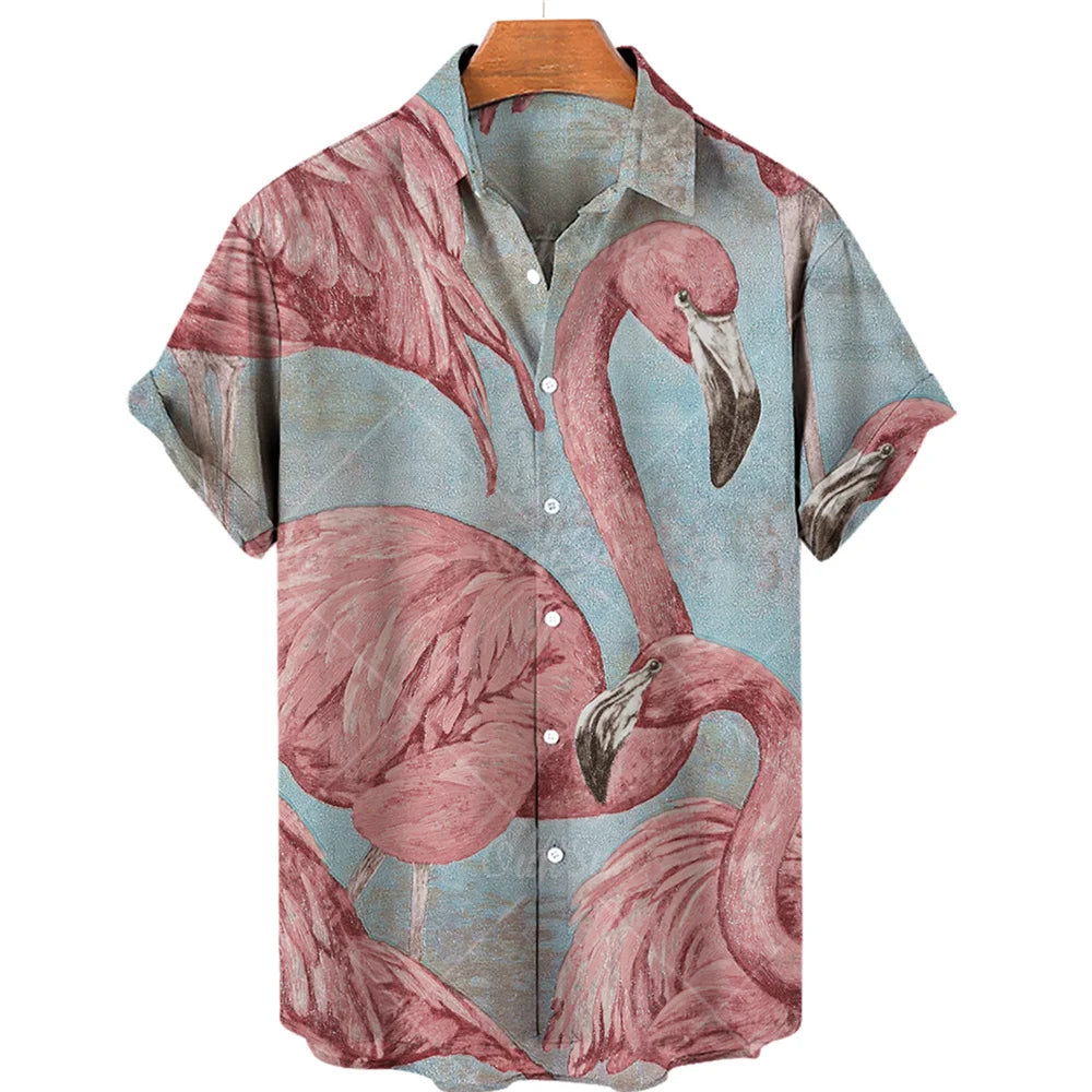 Men's Casual 3D Printed Summer Clothing, Hawaiian Short-Sleeved High-Quality Three-Dimensional Shirt