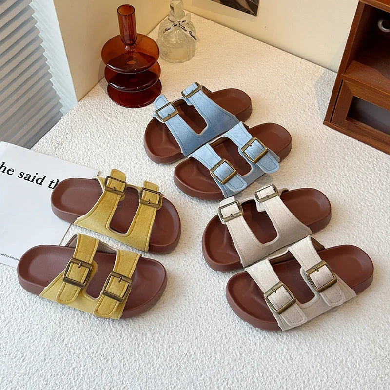 New Trend Girls Open-toe Slippers Summer Children's Causal Slip-on Shoes Fashion Kids Simple Boys Beach Flat Slippers Non-slip