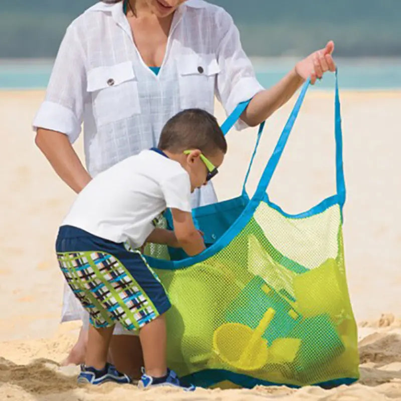 Children Sand Away Protable Mesh Bag Kids Bath Toys Storage Bags Swimming Large Beach Bag for Towels Women Cosmetic Makeup Bag