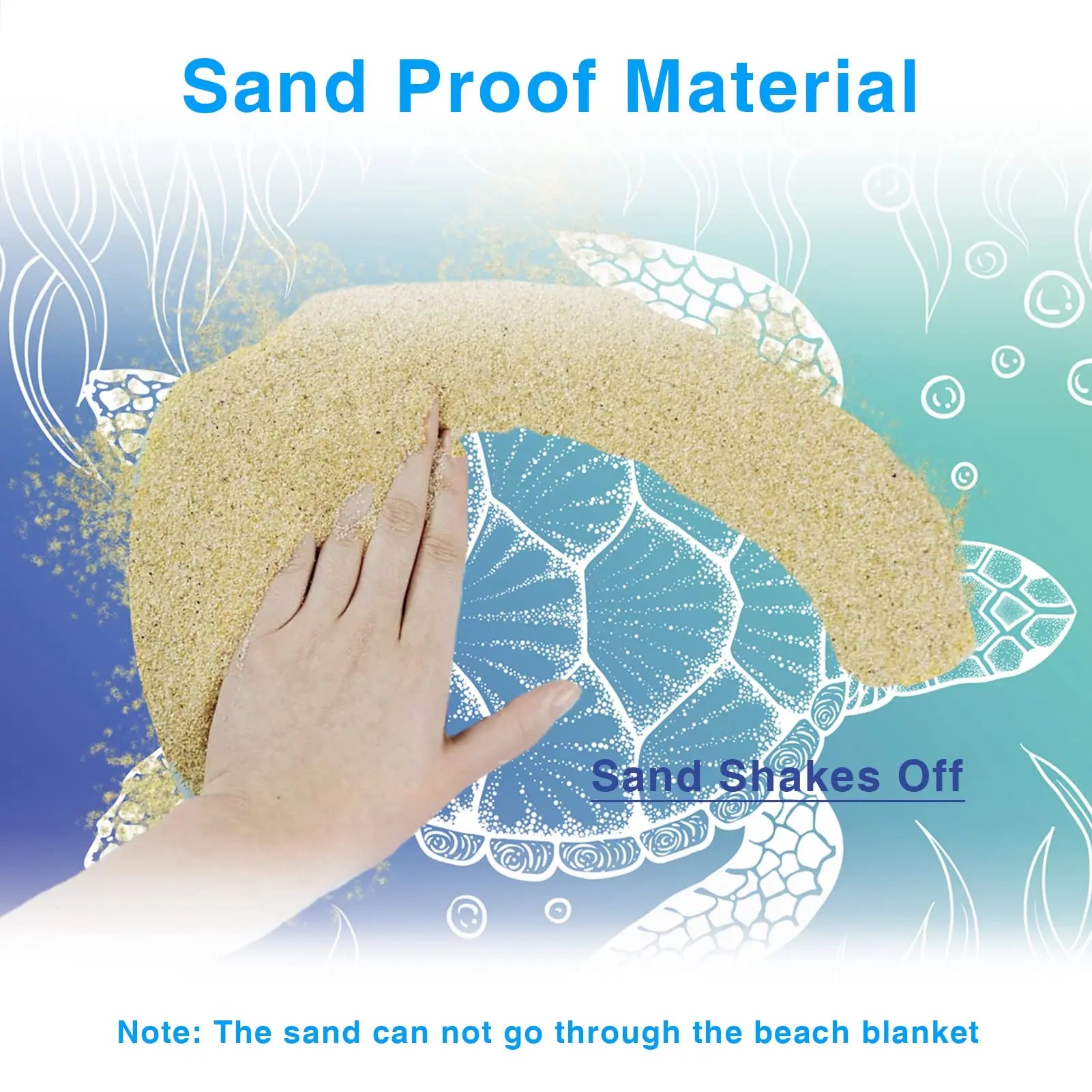 Beach Blanket Super Large 79 x 83 Inch Sandproof Waterproof Soft Comfortable Material Light Weight Portable for Beach Outdoor