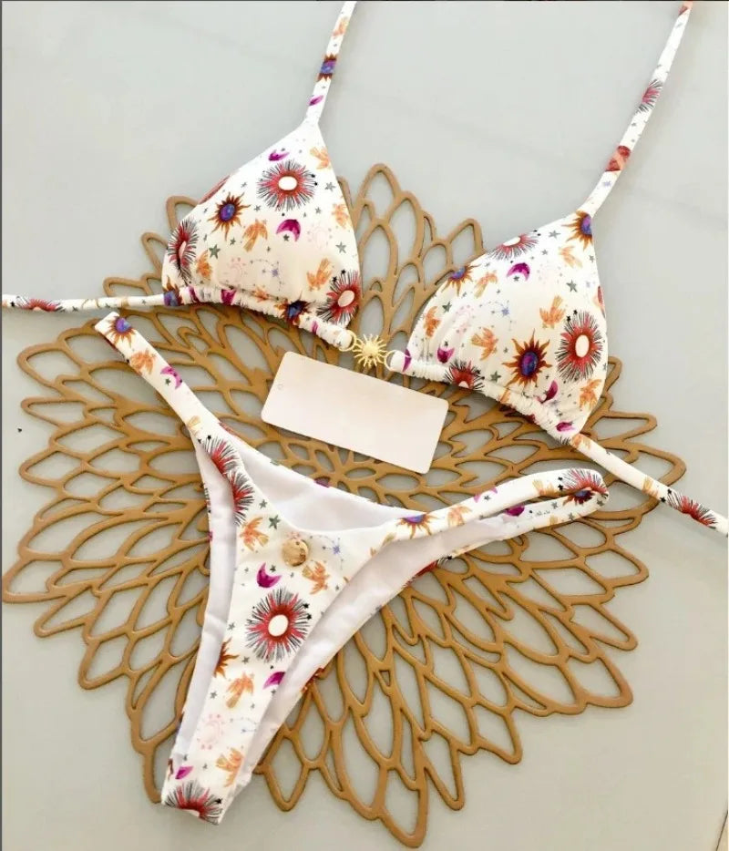 New Bikini Women Swimsuit Beach Vacation Swimwear Leopard Printed Sexy Bikini Set Beachwear Swimsuit Thong Bathing Suit Biquinis