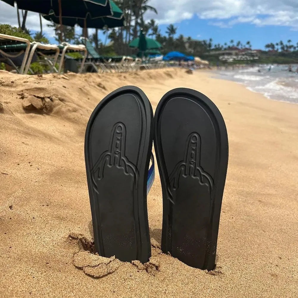 Funny Flip Flops New Thick Sole Flat Casual Summer Beach Outdoor Sandals Figure With Legs Non Slip Comfortable Walking In Stock