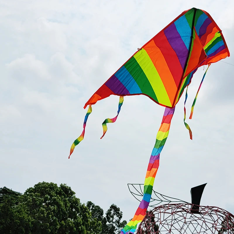 New Design Rainbow Kite , Fashion Easy Flying, Long Tail Kites with line Flying Toys Kite for Children Kids Outdoor Fun Sports