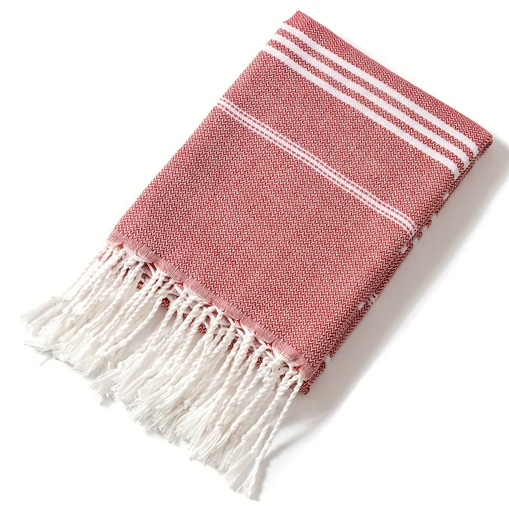 Turkish Beach Towel 90*180CM Sauna Spa Gym sports Fitness Fringed Bath Towel kitchen Soft Absorbent Quick drying towels