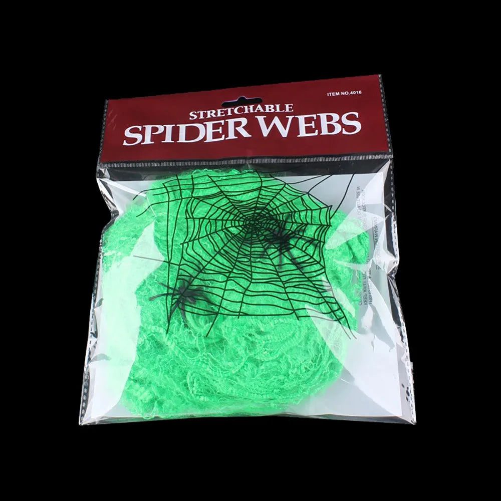 Halloween Decoration Spider Web,Artificial Cobweb,Stretchy Cobweb With Spider,Horror Gothic Haunted House Home Decor
