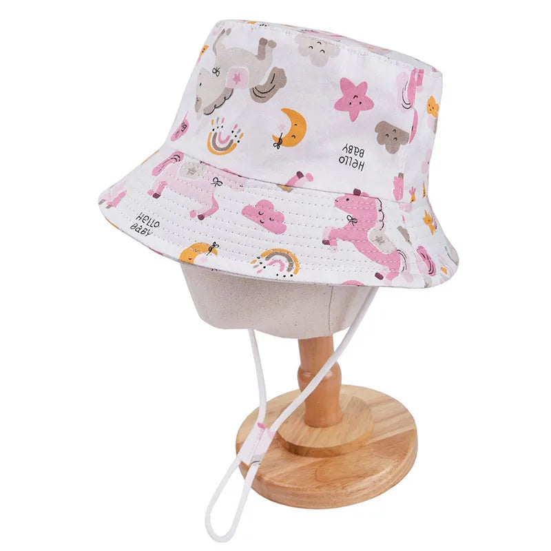 New Panama Summer Baby Sun Hat for Girls and Boys Beach Sun Cap Cartoon Autumn Kids Fisherman's Cap Outdoor Baby Bucket Hat