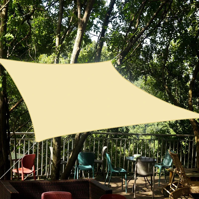 Outdoor Rectangular Sun Sail - Breathable UV Resistant Shade Cover for Backyard Balcony Camping, Easy Installation & Clean