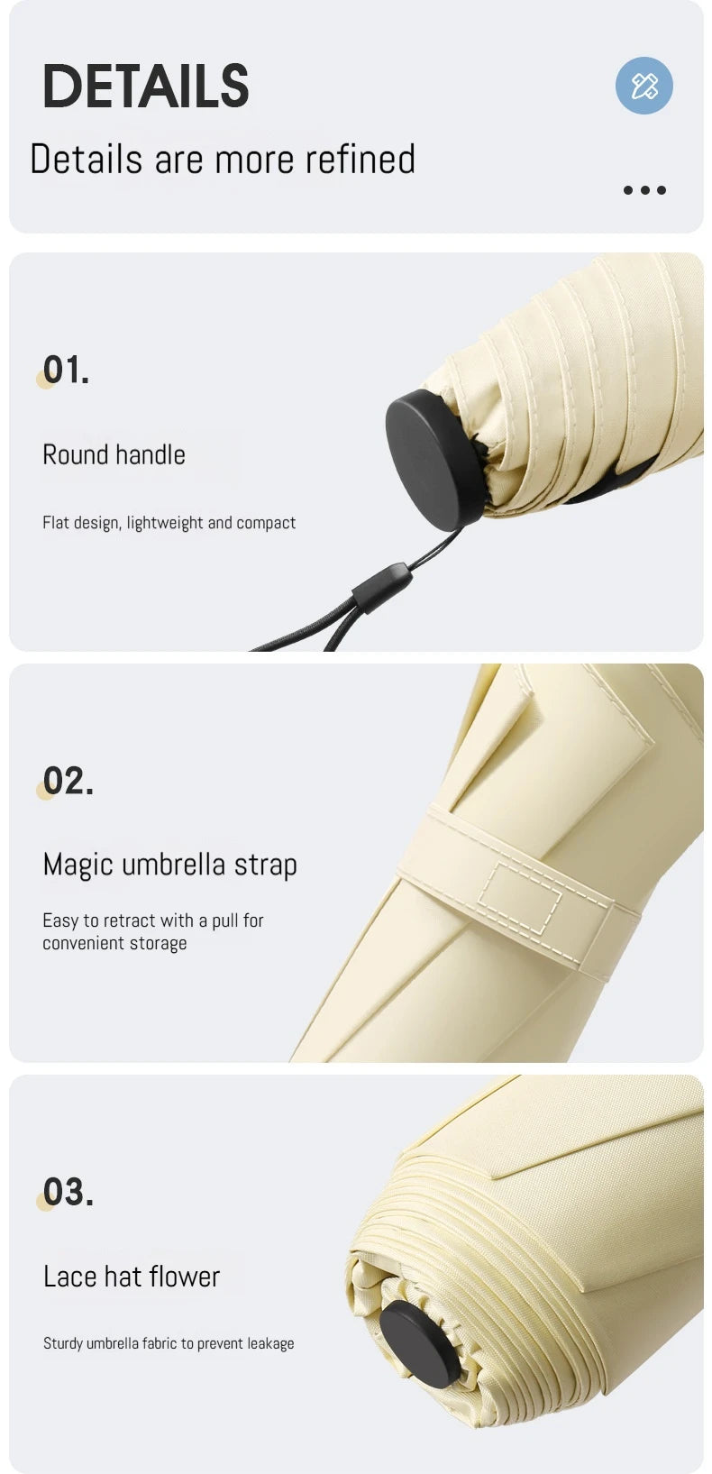 145g Japanese Style Portable Brazing Sun Protection, UV Protection, Weather Resistance, Manual Umbrella