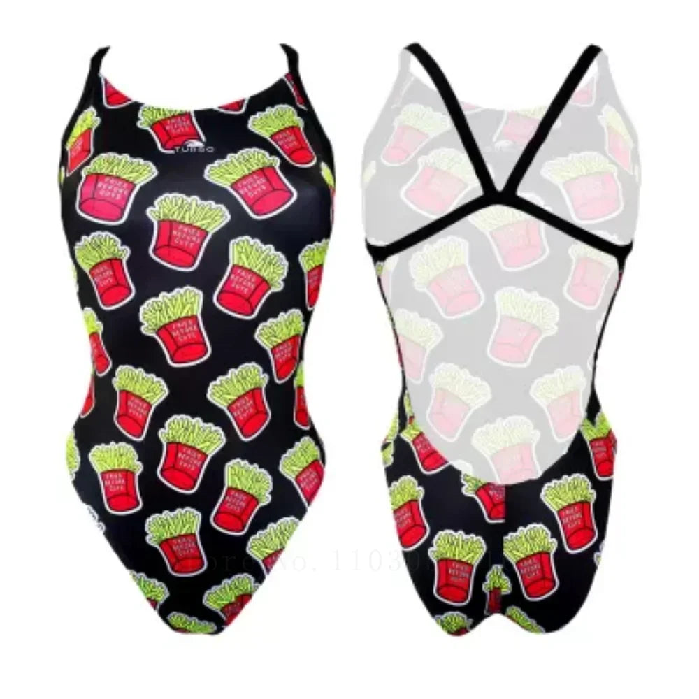 Women's One-Piece Swimsuit Competitive Swimming Summer Pool Practice Clothes Racing Swimwear Bikini Deck Surfing Bathing Suits