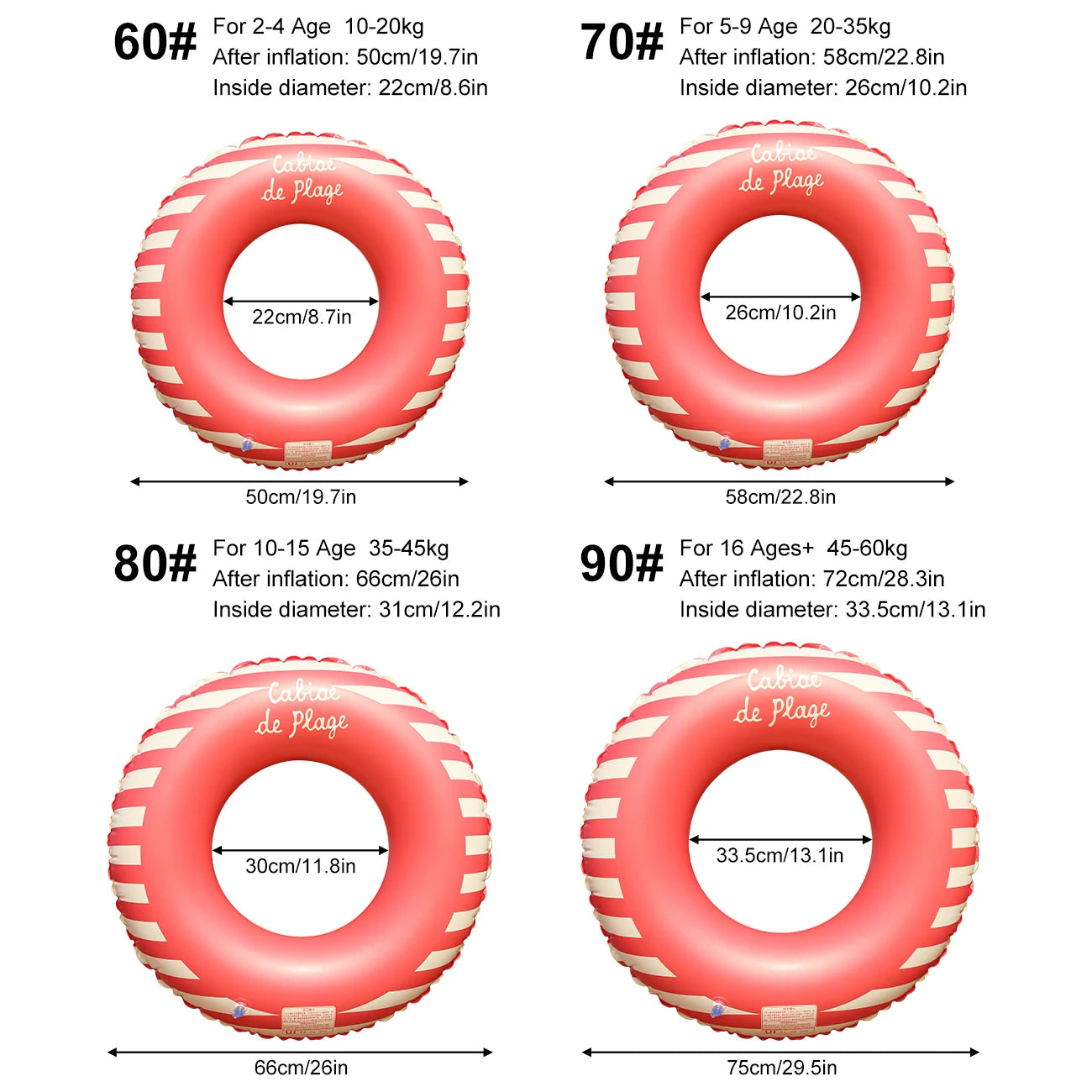 1PC Swimming Ring, Inflatable Pool Floats, Inflatable Tube Pool Rings for Adults Summer Beach Tropical Party Supply