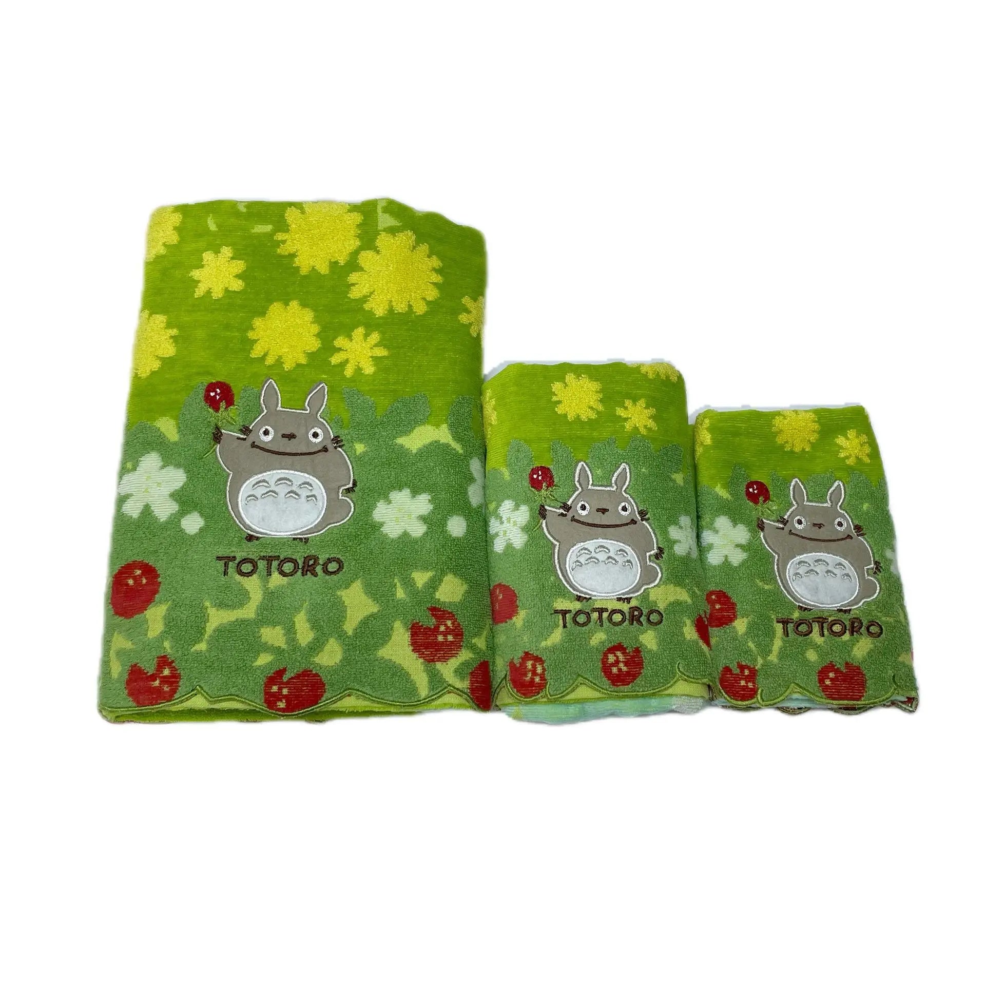 Cute 100% Cotton Embroidery Cartoon Towels Bathroom Hand Towel Batrh for Kids Adults Beach