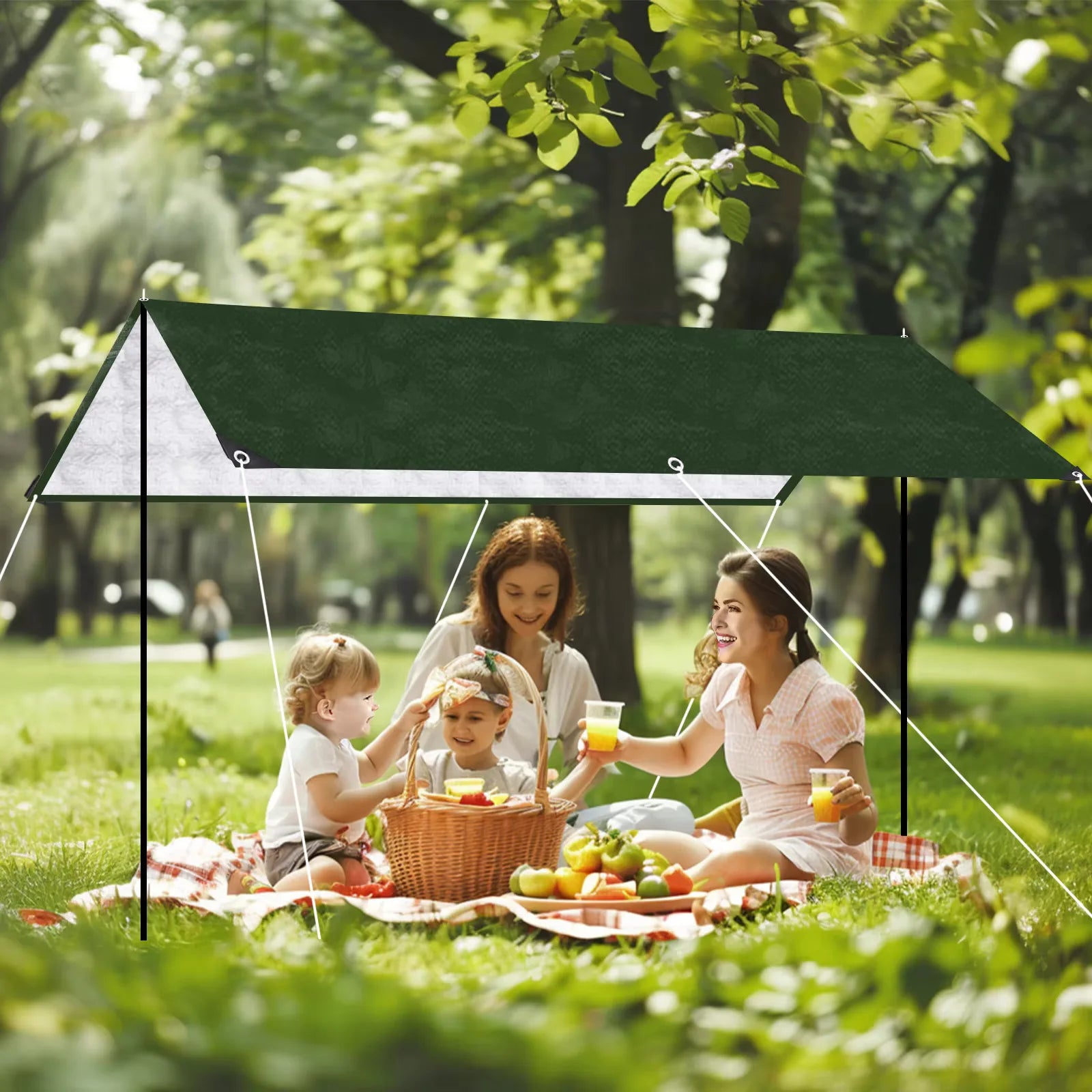 5x3m 4x3m 3x3m Large Waterproof Tarp Camping Tent Outdoor Shade Sail Ultralight Garden Canopy Awning Tourist Beach Sun Shelter