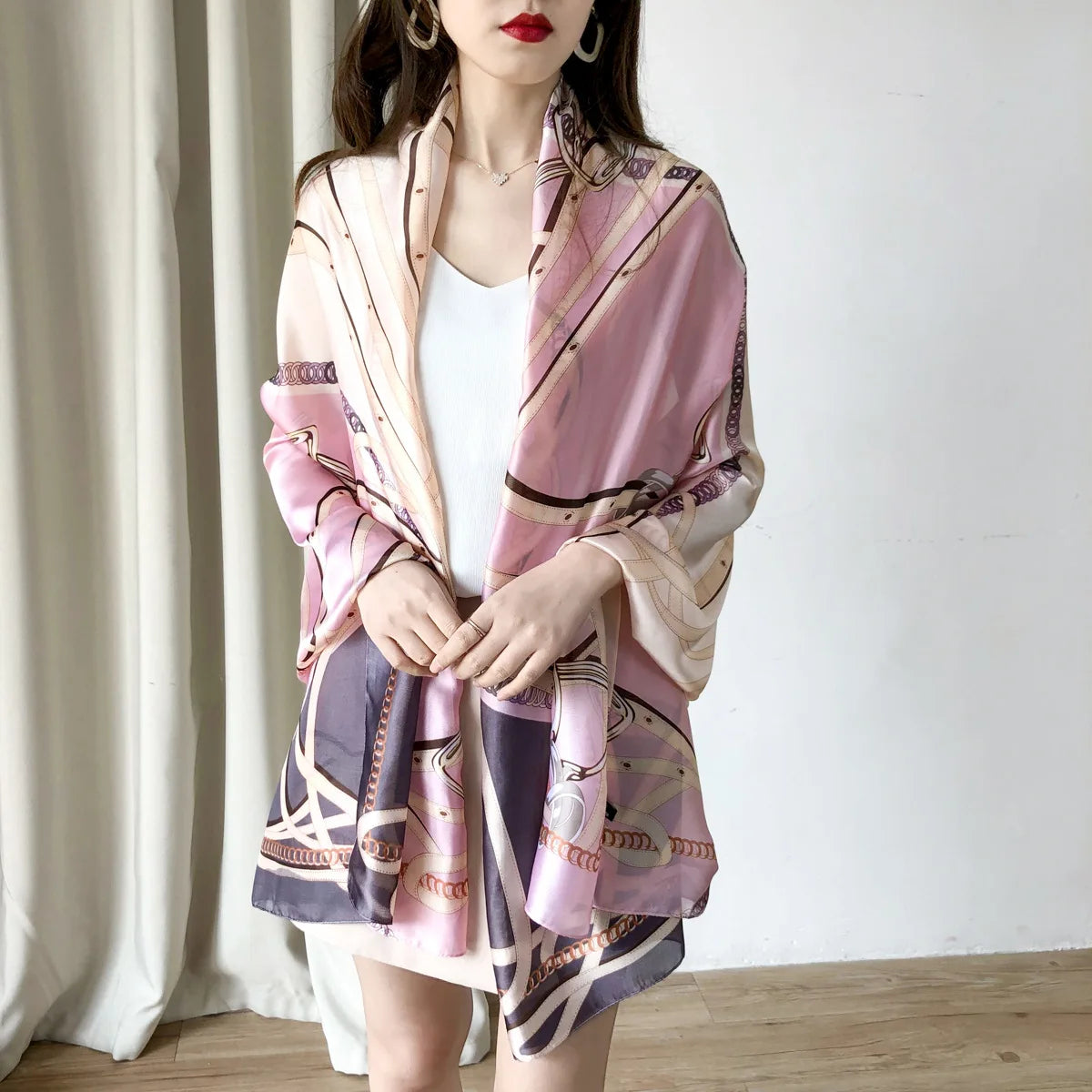 Travel Beach Scarve Bikini Large Sunscreen Shawl Design Floral Sarong Wrap Scarf Women Luxury Swimsuit Bathing Cover-up 90x180cm