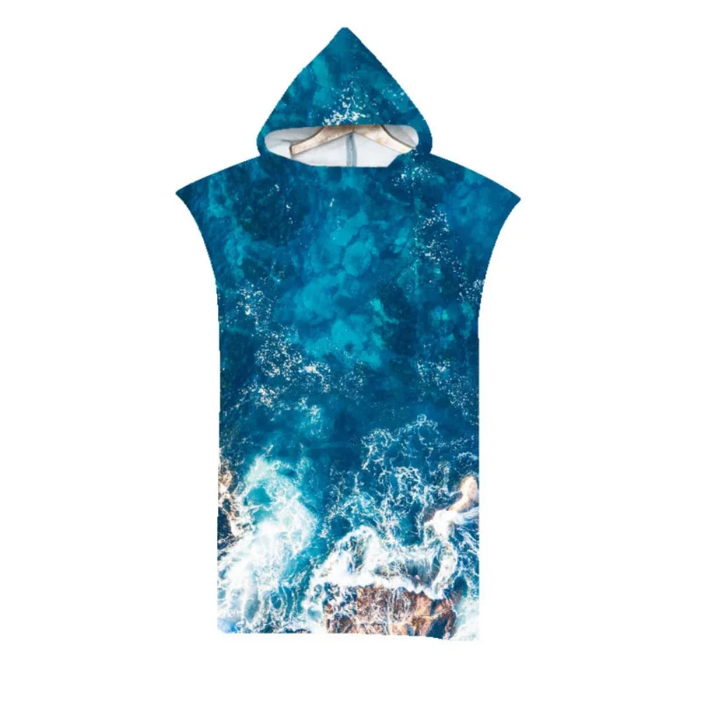Adult Kids Beach Towel Quick Dry Hooded Cloak Children Women Large Bath Towels Sand Free Poncho Bathrobe For Summer Swim Surf