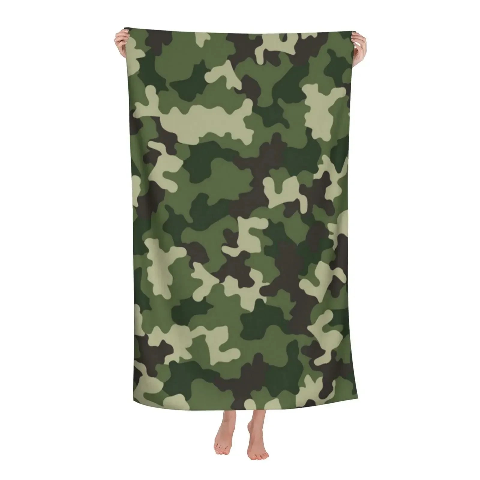 Camouflage Pattern Beach Towel Microfiber Soft Quick Dry Sand Free Towel Absorbent Large Bath Towel,Oversized Yoga Girls Boys