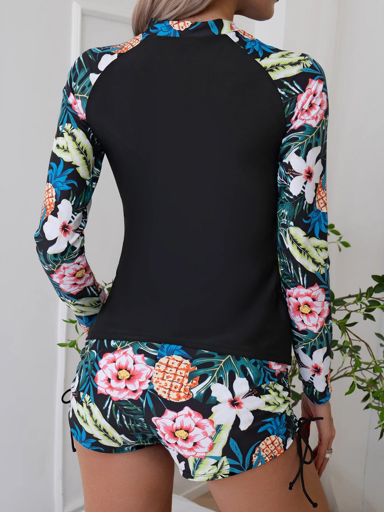 Female Swimsuit With Long Sleeves Swimwear Sports Surfing Tankini Set Beachwear Two-Piece Bathing Suits Pool Women Swimming Suit