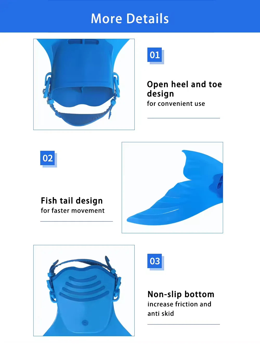 Mermaid Monofin, Swim Fin for Kids Mermaid Tail Girl Snorkel Fins Swim Flippers Full Foot Water Sports Enthusiasts Diving Fins