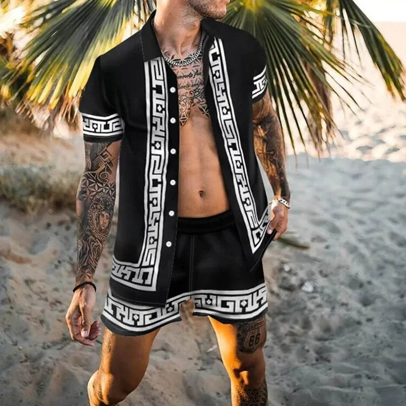 Hawaiian Shirt Sets 3D Printed Men's Casual Fashion Short Sleeves Shirts Oversized Beach Shorts Summer Streetwear Suits Clothing
