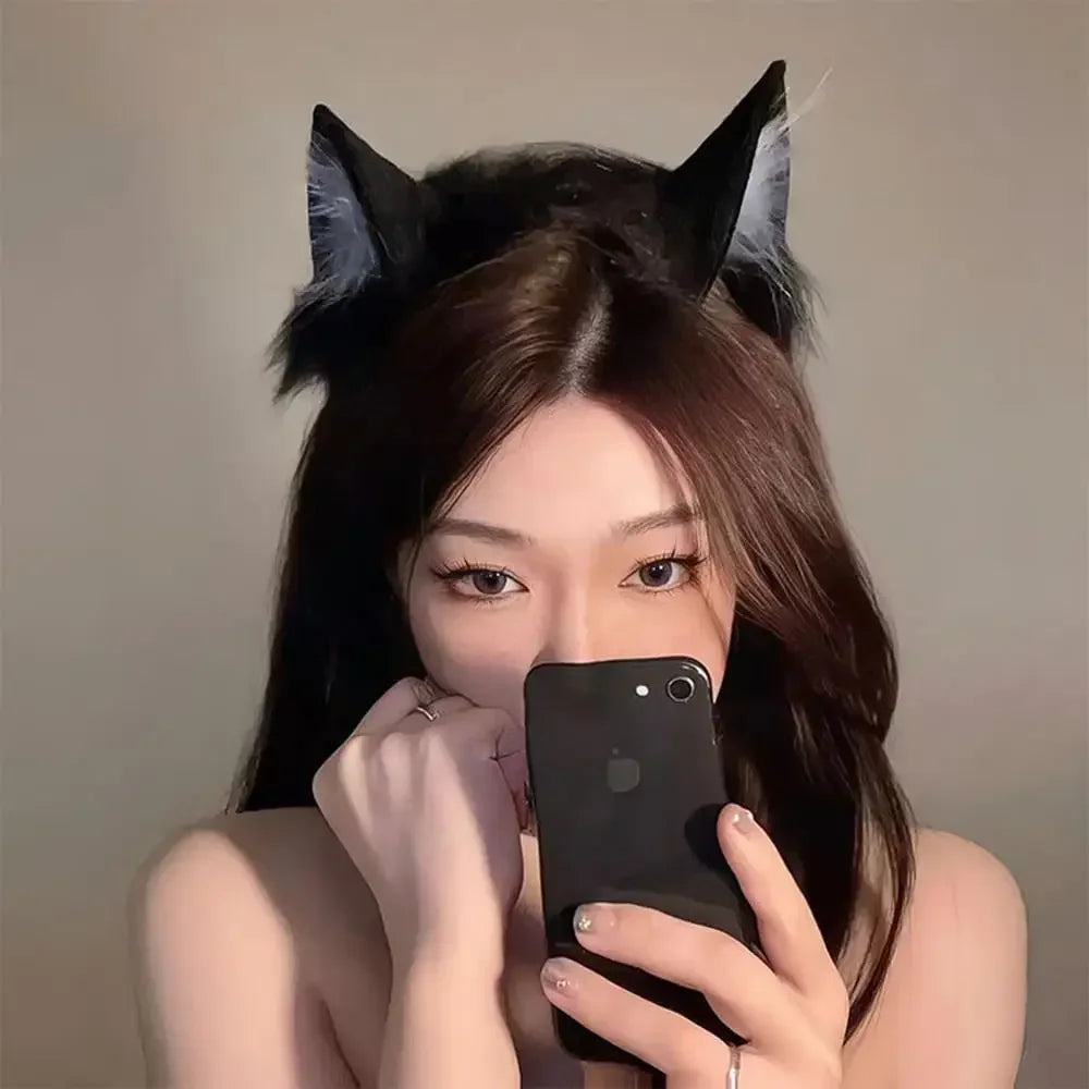 1PC Halloween Cat Ear Cosplay Headband For Women 2026 New Style Cute Hairband For Halloween Christmas Cosplay Party Costume