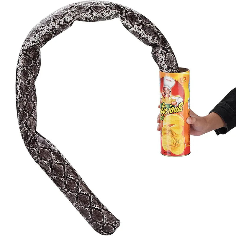 The Potato Chip Snake Can Jump Stage Magic Tricks Spring Snake Toy April Fool Day Halloween Party Jokes in A Can Gag Gift Prank