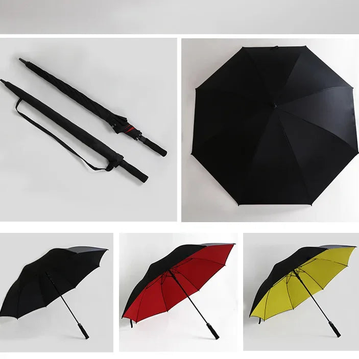 185CM Large Golf Umbrella Male Manual Long Handle Resistant UV Protection Parasol Shade Travel Beach Umbrella Windproof Strong
