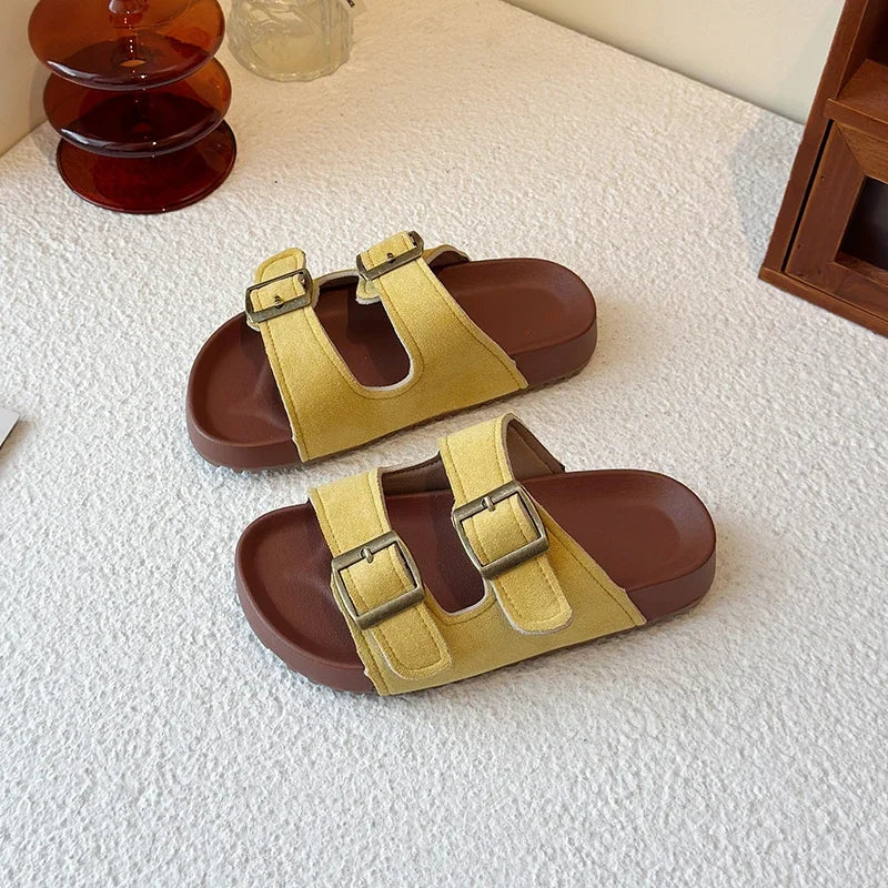 New Trend Girls Open-toe Slippers Summer Children's Causal Slip-on Shoes Fashion Kids Simple Boys Beach Flat Slippers Non-slip