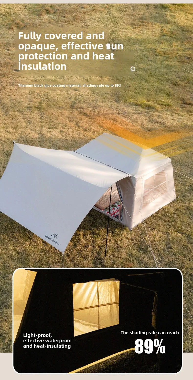 MOUNTAINHIKER 3-5 Person Portable Camping Tent Waterproof Family Beach Tent Quick Opening, Anti-UV Hand Air Pump Inflatable Tent