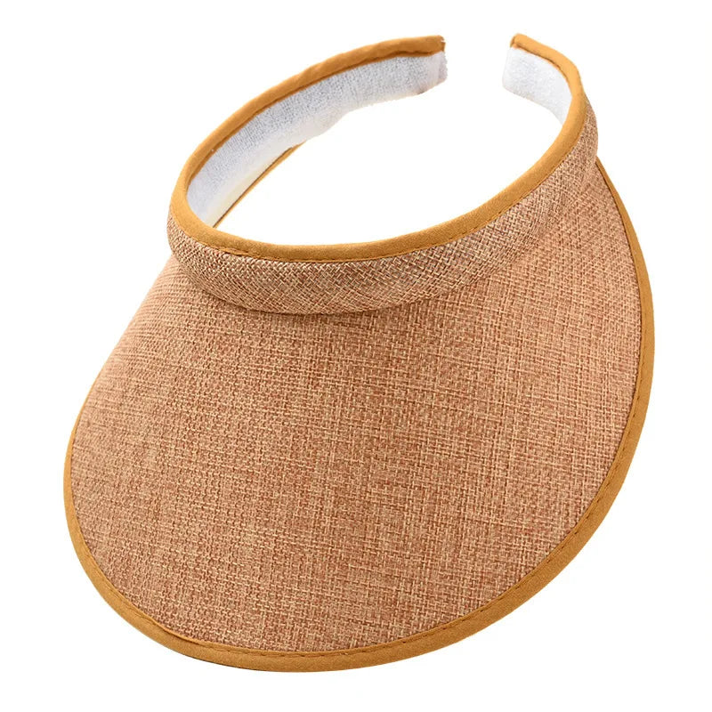 Women's Summer Sun Hat Wide Brim Beach Outdoor Travel Foldable Multi-function Straw Cap Visor Suncap Portable