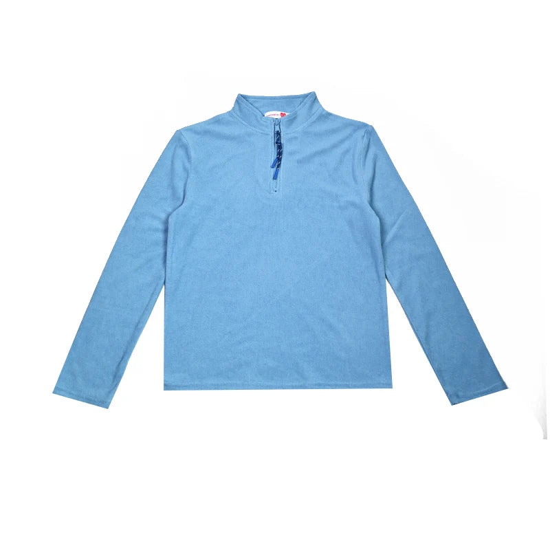 Summer Terry Sibling Clothing Set for Boys And Girls Blue Shirt for Boy Girl Dress Zipper With Colorful Drawstring Teens Outfit