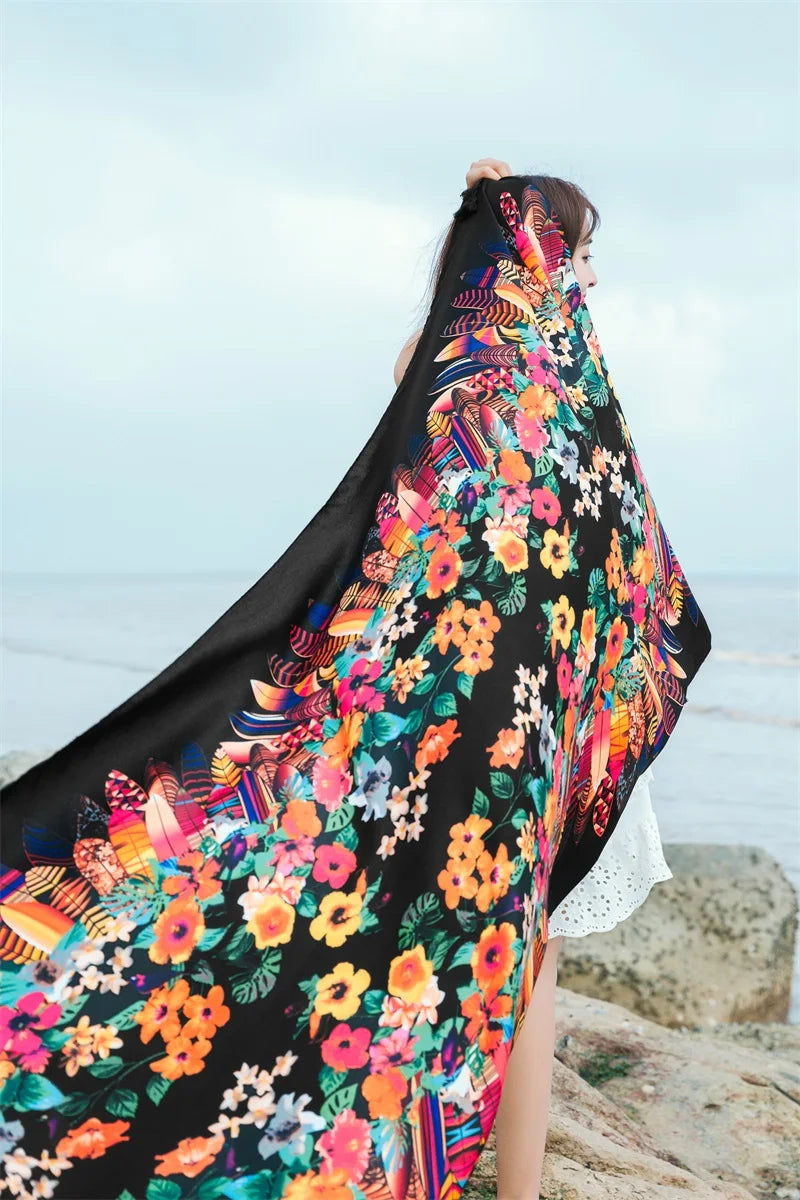 20 Styles 90x180cm Cotton Linen Summer Beach Dress Bikini Cover-ups Sarong Wrap Scarf Women Brazilian Swimsuit Bathing Cover Up