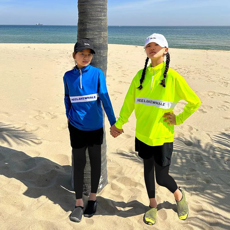 Boys'  Girls Rash Guard Set - 3 Piece Sun UV Protective  Long Sleeve Swim Shirt+Trunks+Leggings Bathing Suit Swimwear