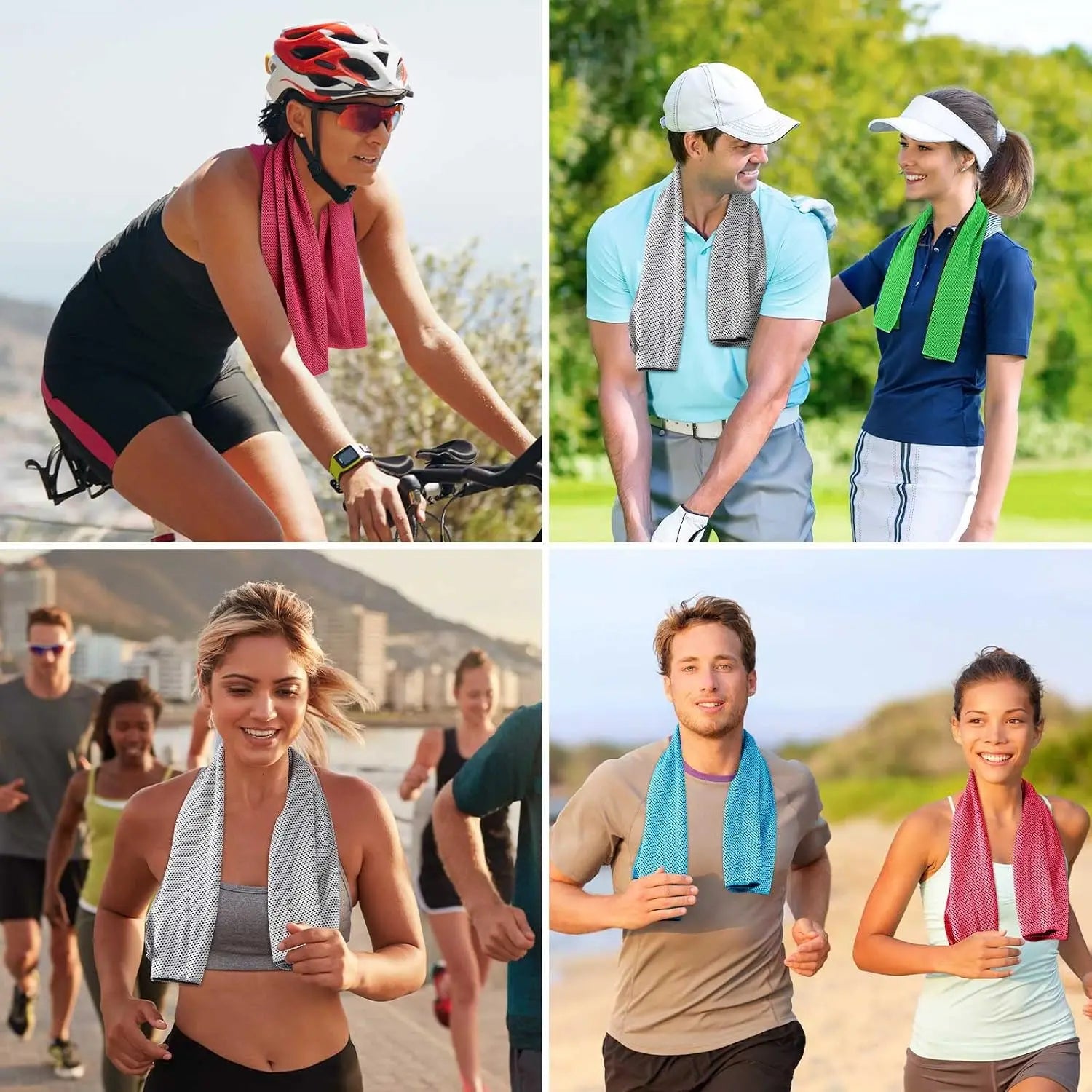 Cooling Towel Microfiber Ice Cold Sport Face Neck Soft Breathable Chilly Sweat Towel for Yoga Gym Hot Weather Running, 32x12 Inches