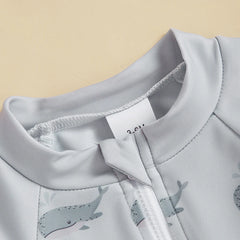 Baby Boy Girl Swimsuit Short Sleeve Rash Guard Zipper Swimwear Toddler Bathing Suit Infant Beach Outfits