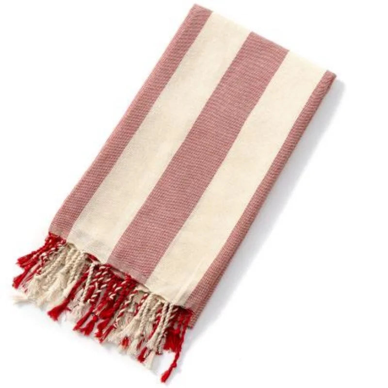 Large Cotton Beach Towel, Turkish Style Beach Towel with Sauna Girl Design, Unisex for Men and Women, Ideal for Spa & Sauna Gift