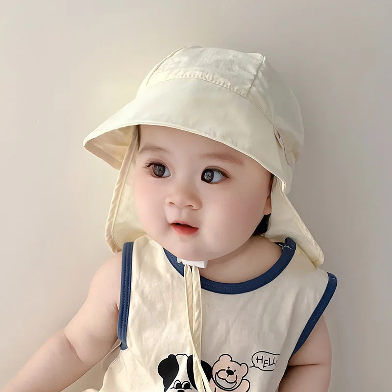 Quick-drying Baby Sun Hat Outdoor Wide Brim Beach Bucket Hat Summer UV Protection Kids Boys Girls Sunscreen Caps