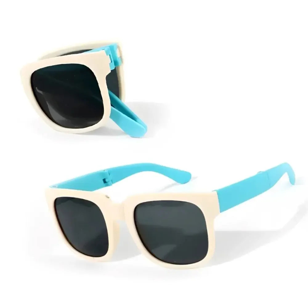Kids Sunglasses for Toddler Boys and Girls Foldable Sunglasses Children Eyewear Square Frame Travel Goggle UV 400 Shades Eyewear