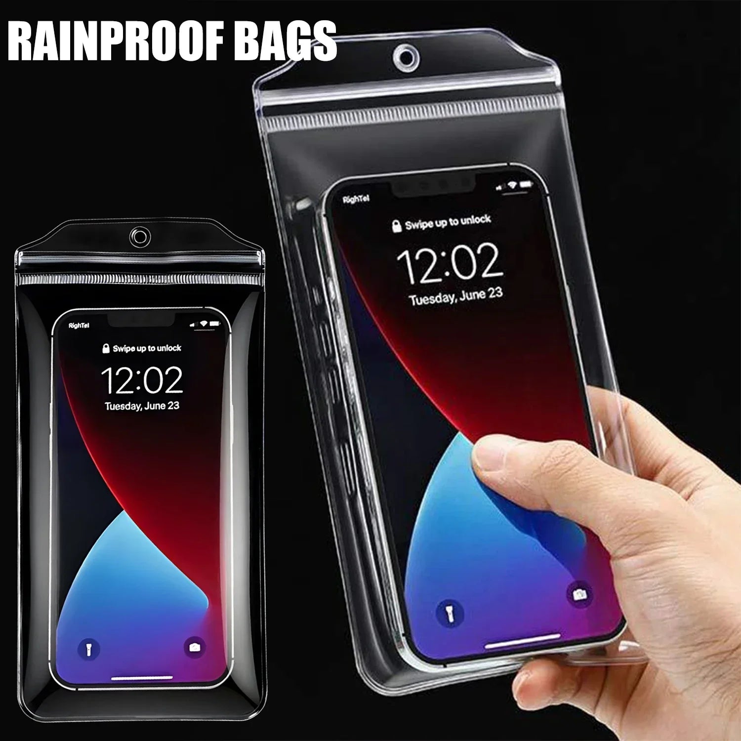 Waterproof Phone Pouch Bags Universal Transparent Rainproof Cellphone Cases Protective Cover for IPhone 15 16 17 Samsung Xiaomi
